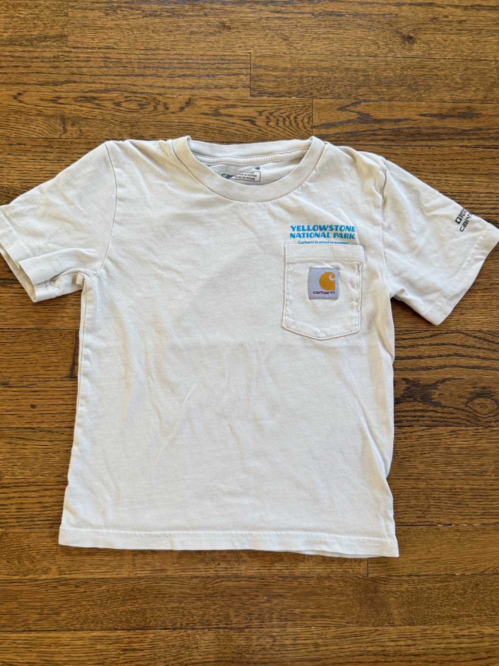 Carhartt Kids Cream Short-Sleeve Pocket Tee with Yellowstone Graphic
